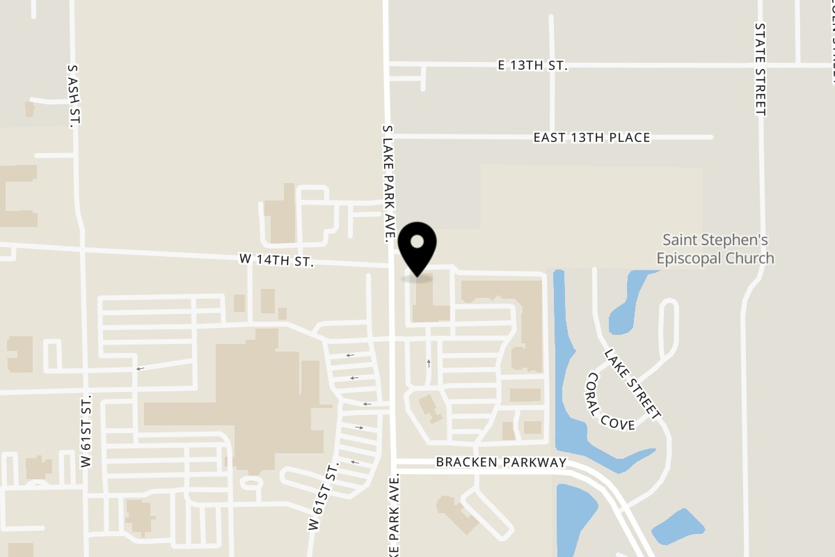 Map showing the location of Litehouse Whole Food Grill Northwest Indiana on 1403 S Lake Park Ave Unit B in Hobart